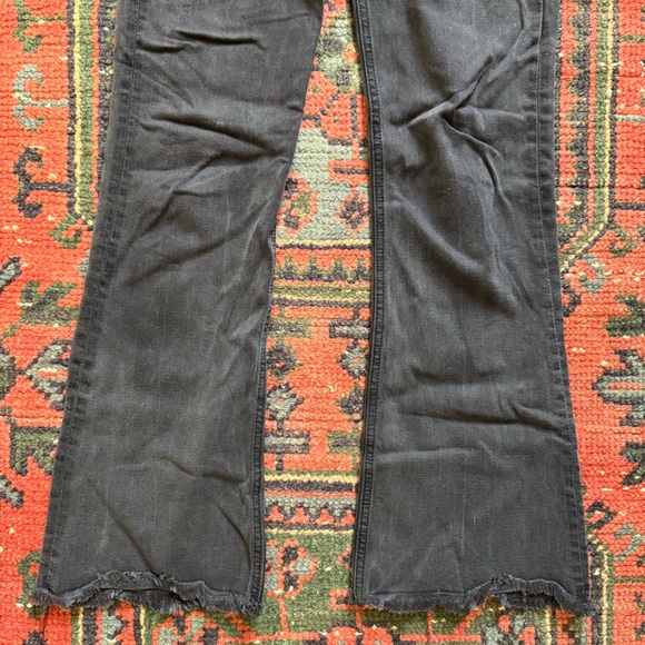 Reformation Flood & Flare Jeans Womens 24 Kick Boot Suez Black Wash Raw Hem - Picture 4 of 8